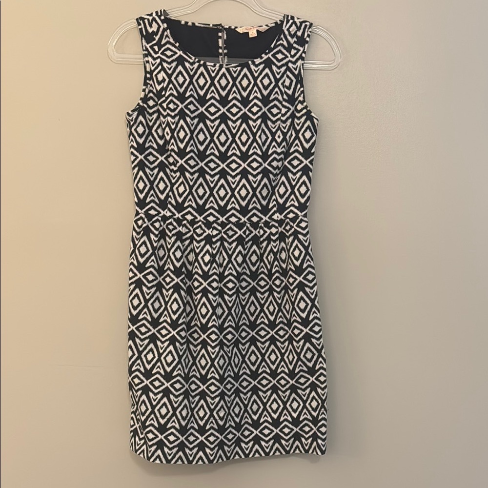 Brooks Brothers White and Blue Sheath Mini Dress